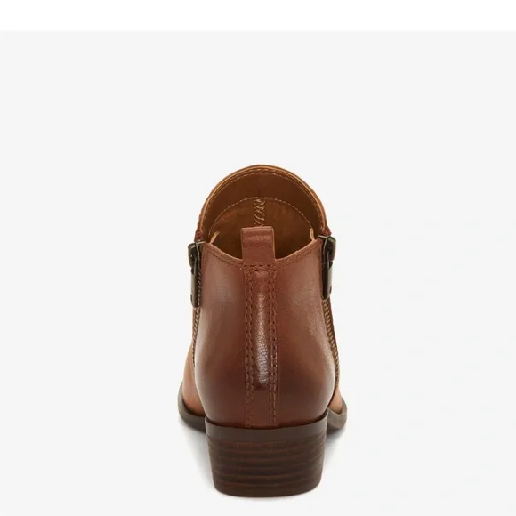 Lucky Brand Basel Bootie Size 7 Toffee Brown 1.5” Heel Leather Double Zipper - Picture 3 of 11